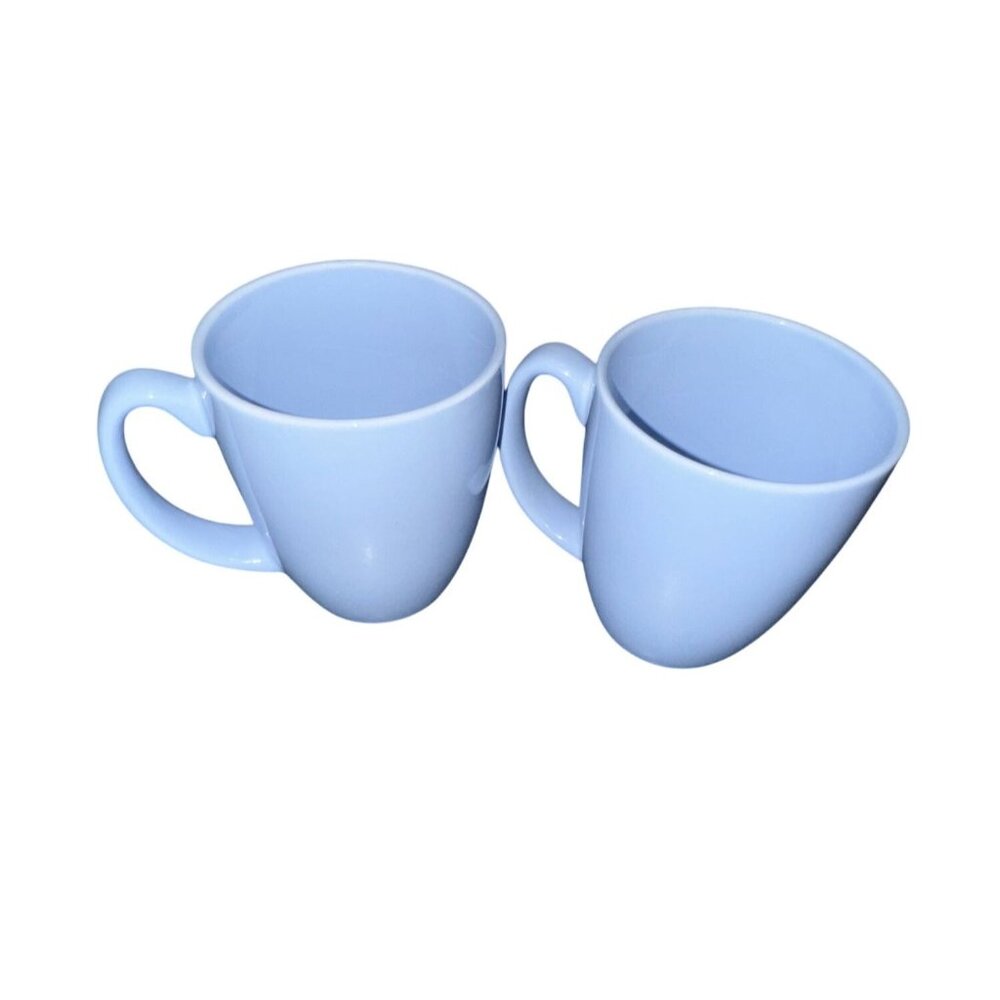 Set Of 2 Corelleo Light Blue Stoneware Coffee Mugs 12 Oz Each Durable & Stylish